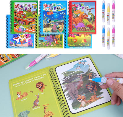 Magic Water Coloring Book (conjunto de 6 peças)